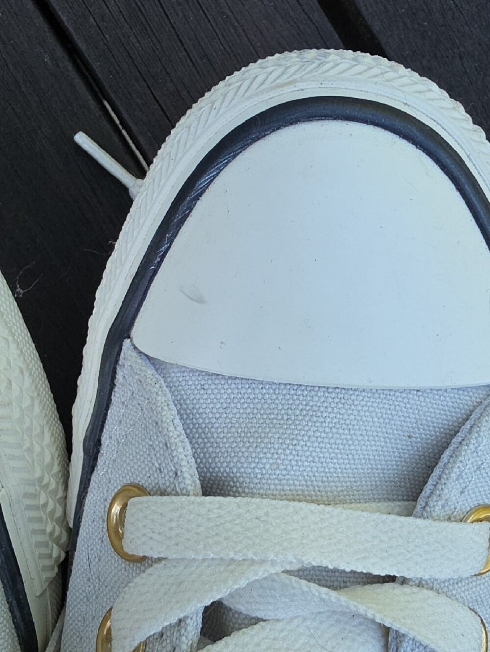 Converse Gray High Top Chuck Taylor Sneakers with Gold Eyelets - Picture 7 of 9